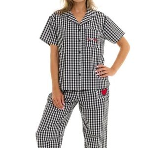 NWT Women's Keith Haring Black and White Checkered Pajama Set